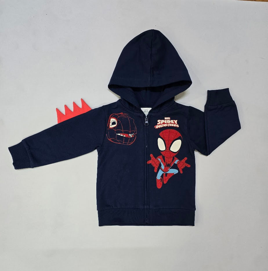 Baby's loop knit hoody zipper