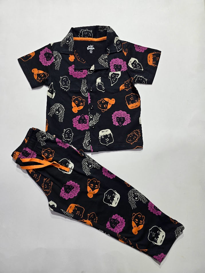 Boy's premium front open collar night suit