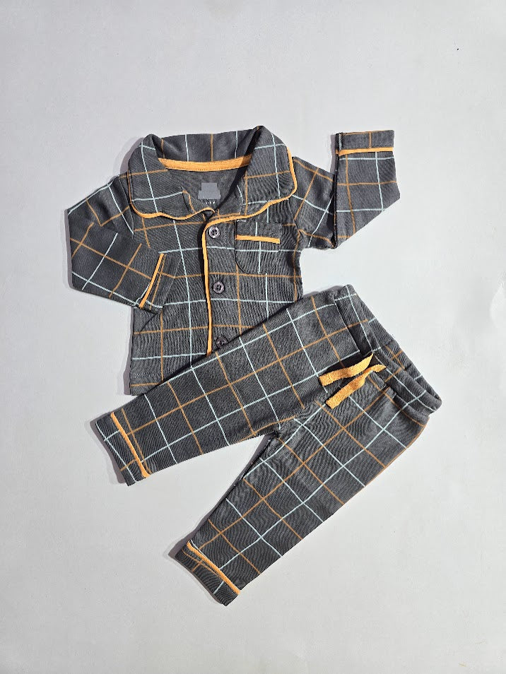 Baby's front open collar pant set