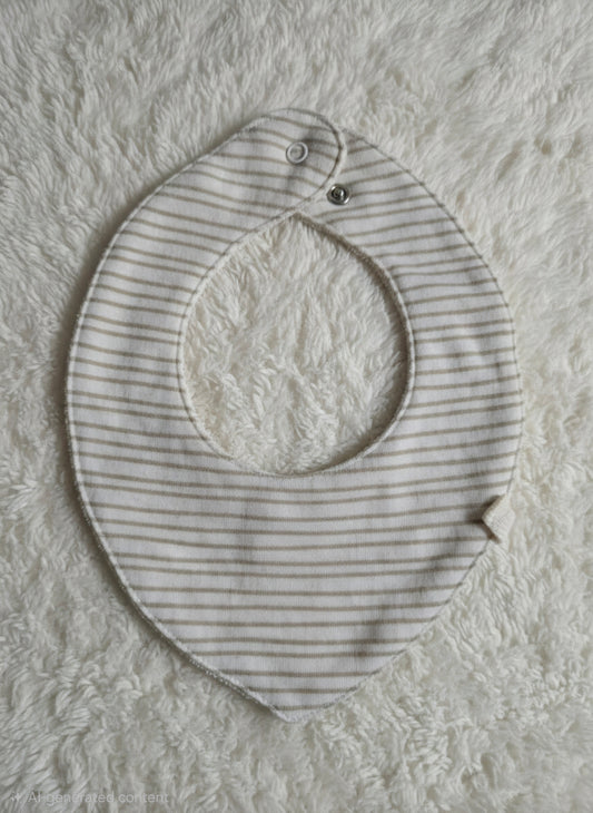 Baby's bibs - White and brown striped