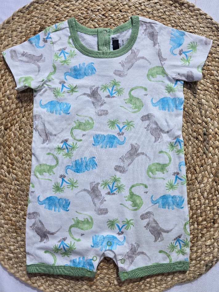 Baby's half jumpsuit - blue dino