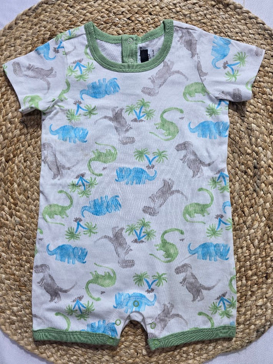 Baby's half jumpsuit - blue dino