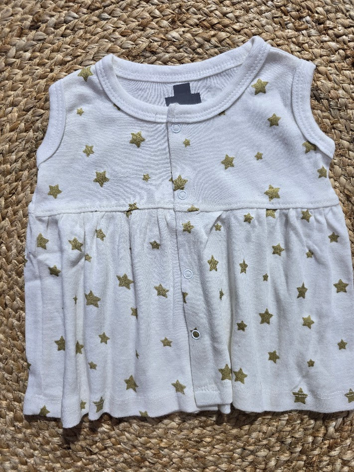 Baby's LS full open frock - star