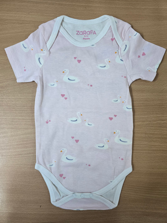 Baby's rompers - Pink swan