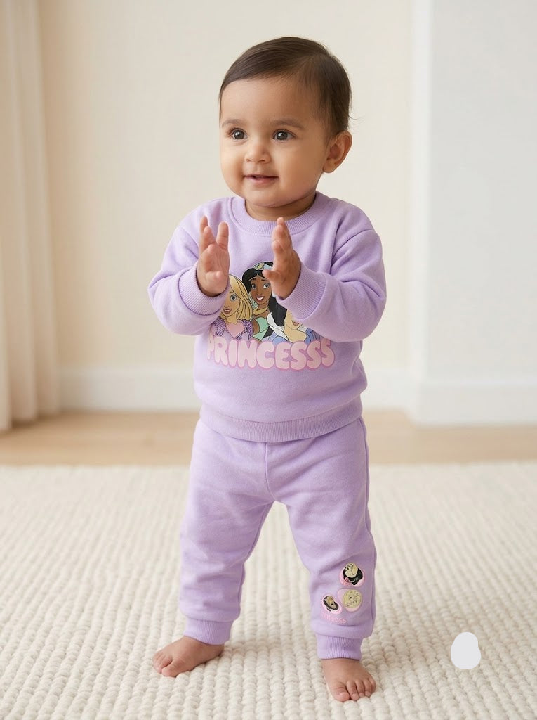 Baby Girl's pant set - lav barbie