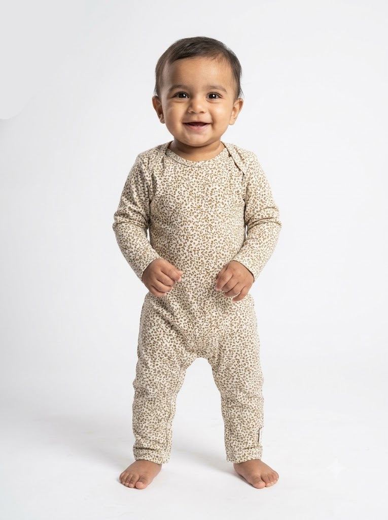 Baby's FS jumpsuit - brown bloom