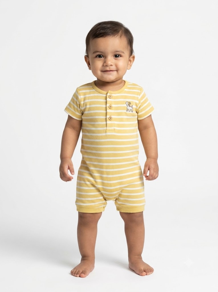 Baby's FS jumpsuit - yellow line