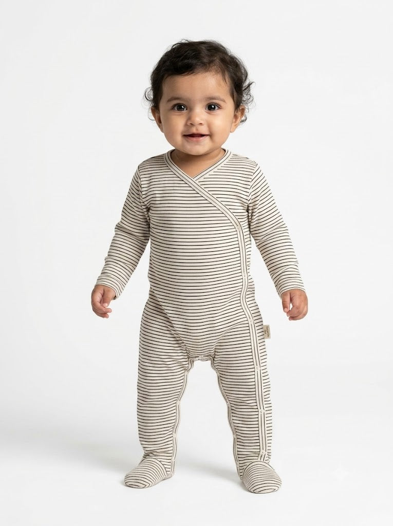 Baby's FS jumpsuit with shoe - brown line