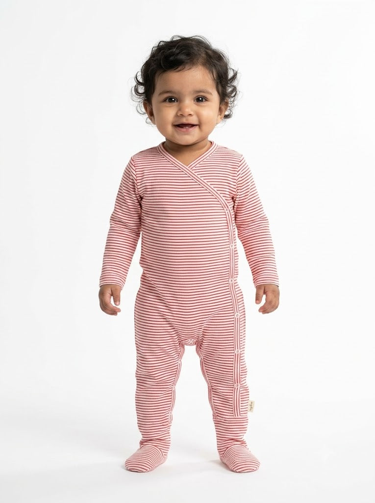 Baby's FS jumpsuit with shoe - red line