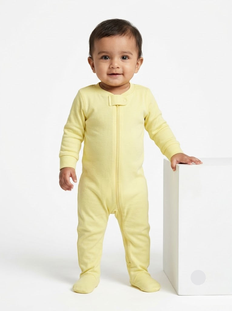 Baby's FS jumpsuit with shoe - yellow