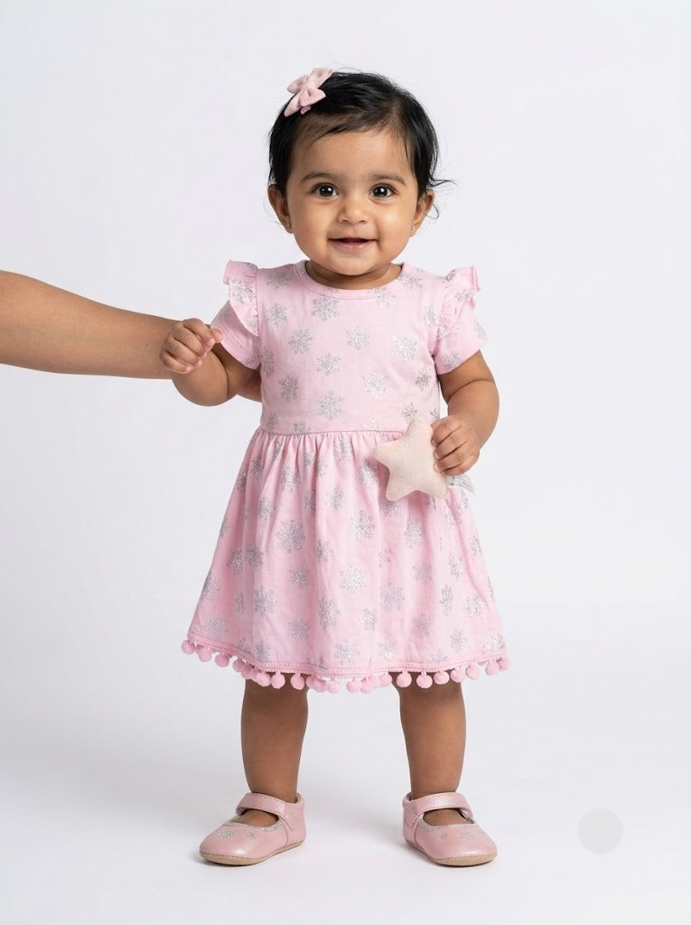 Baby's frock - silver crystal