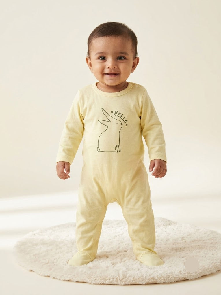 Baby's jumpsuit - Rabbit hello