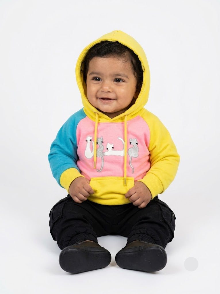 Baby's loop knit hoodie - cats