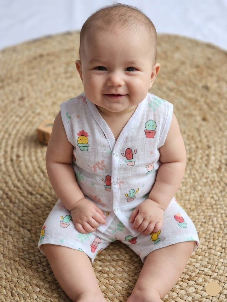 Baby's muslin Co-ord set - Cactus
