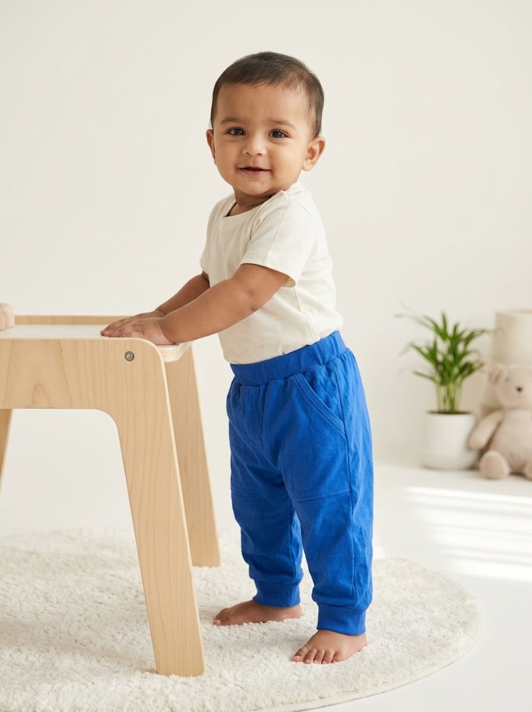 Baby's pants - cut royal blue