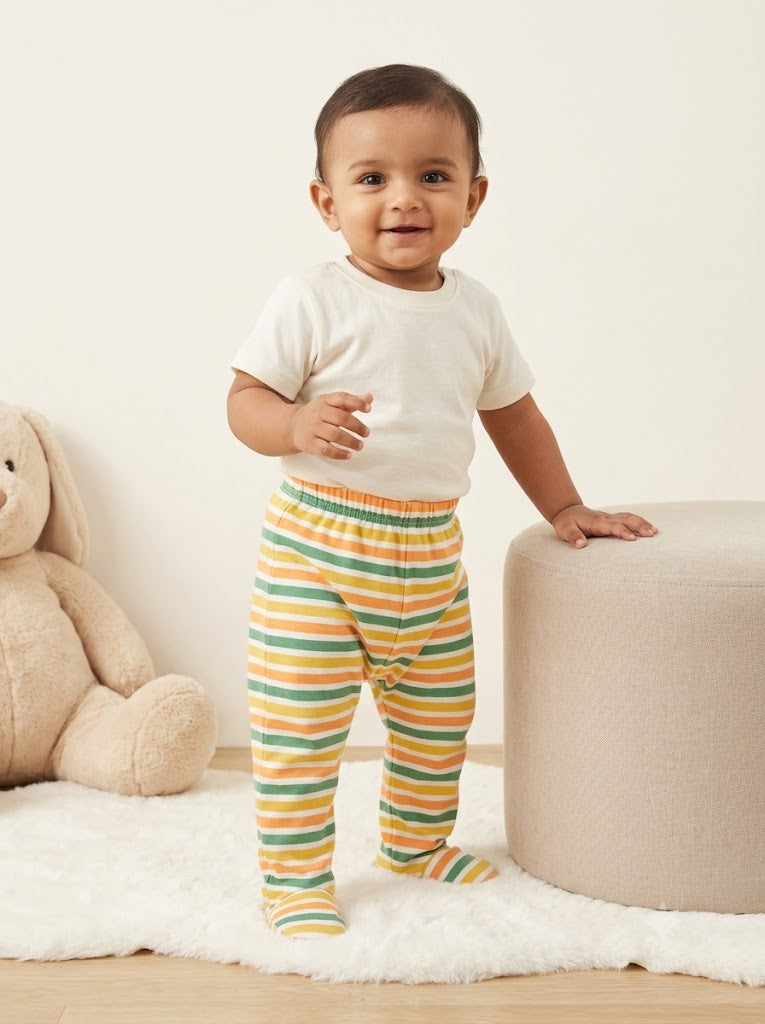 Baby's pants with attached shoe - flag line