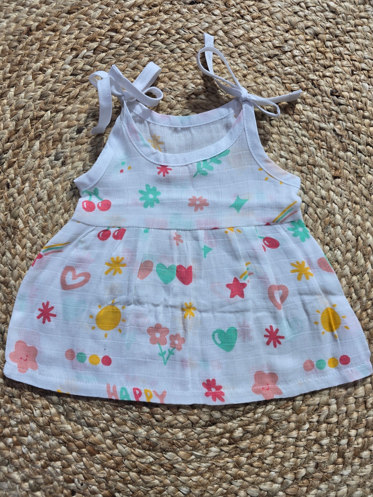 Baby's muslin frock knot -Heart