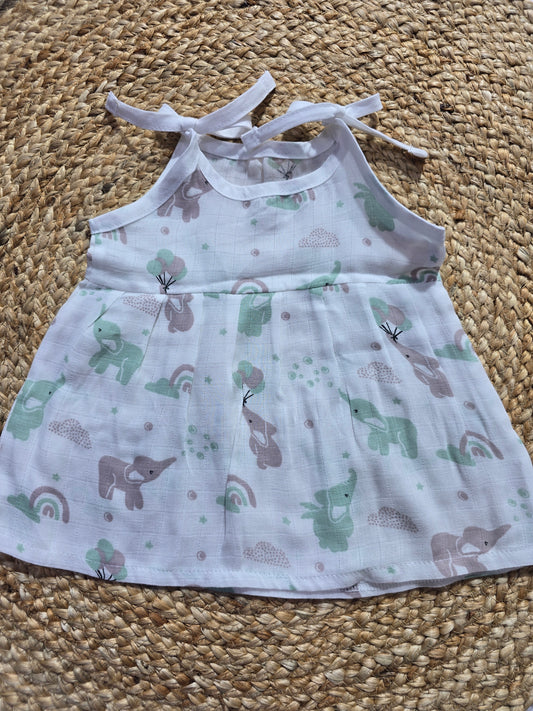 Baby's muslin frock knot - Elephant baloon
