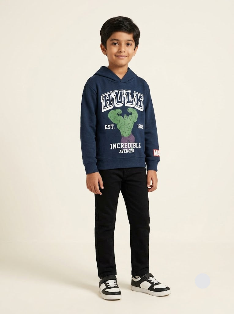 Boy's loop knit hoodie - hulk
