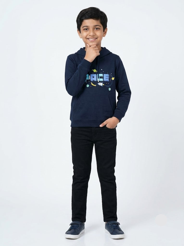 Boy's loop knit hoodie - space