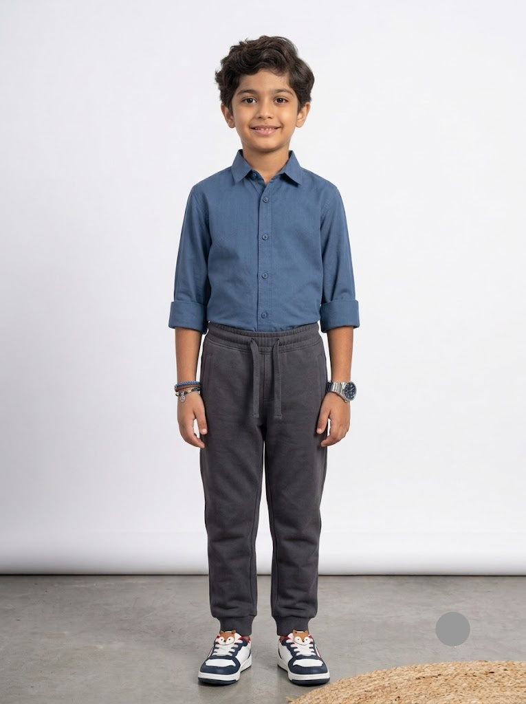 Boy's loop knit pant - aash grey
