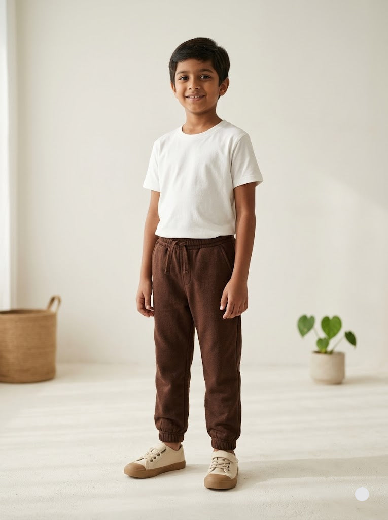 Boy's loop knit pant - brown