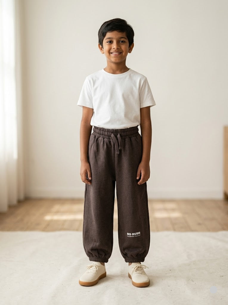 Boy's loop knit pant - dark brown