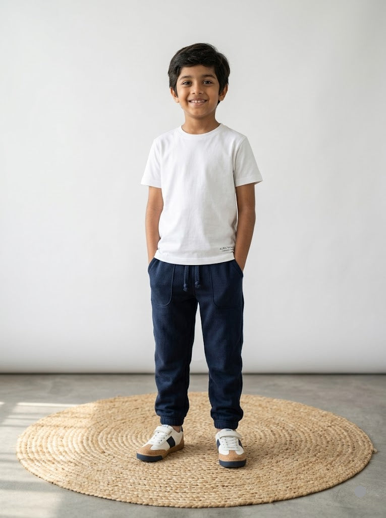 Boy's loop knit pant - navy