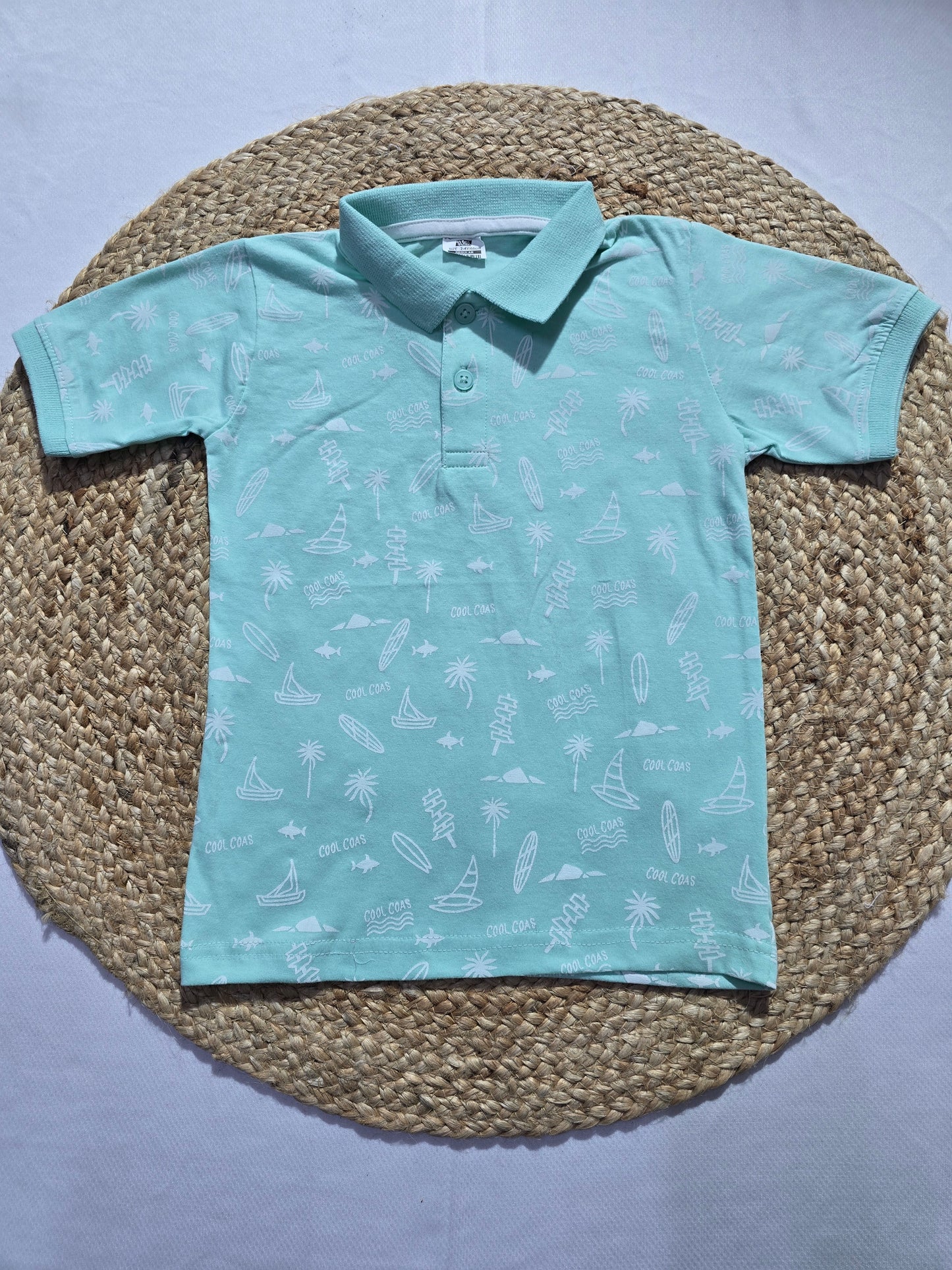 Boy's polo t-shirt - Pista green