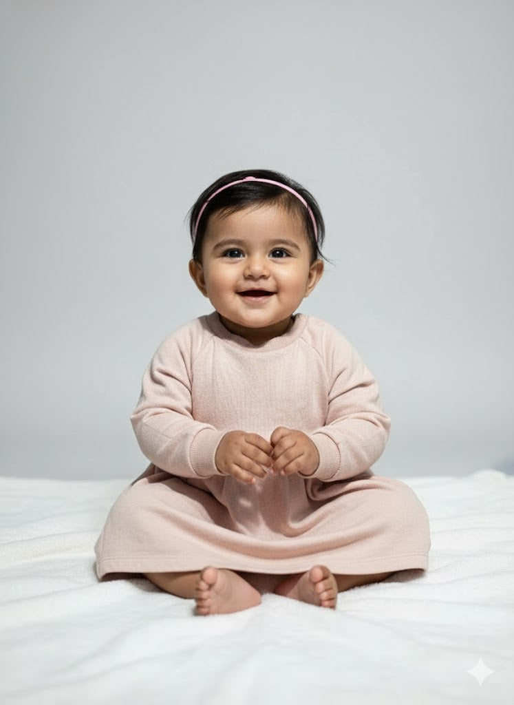 Baby's loop knit frock