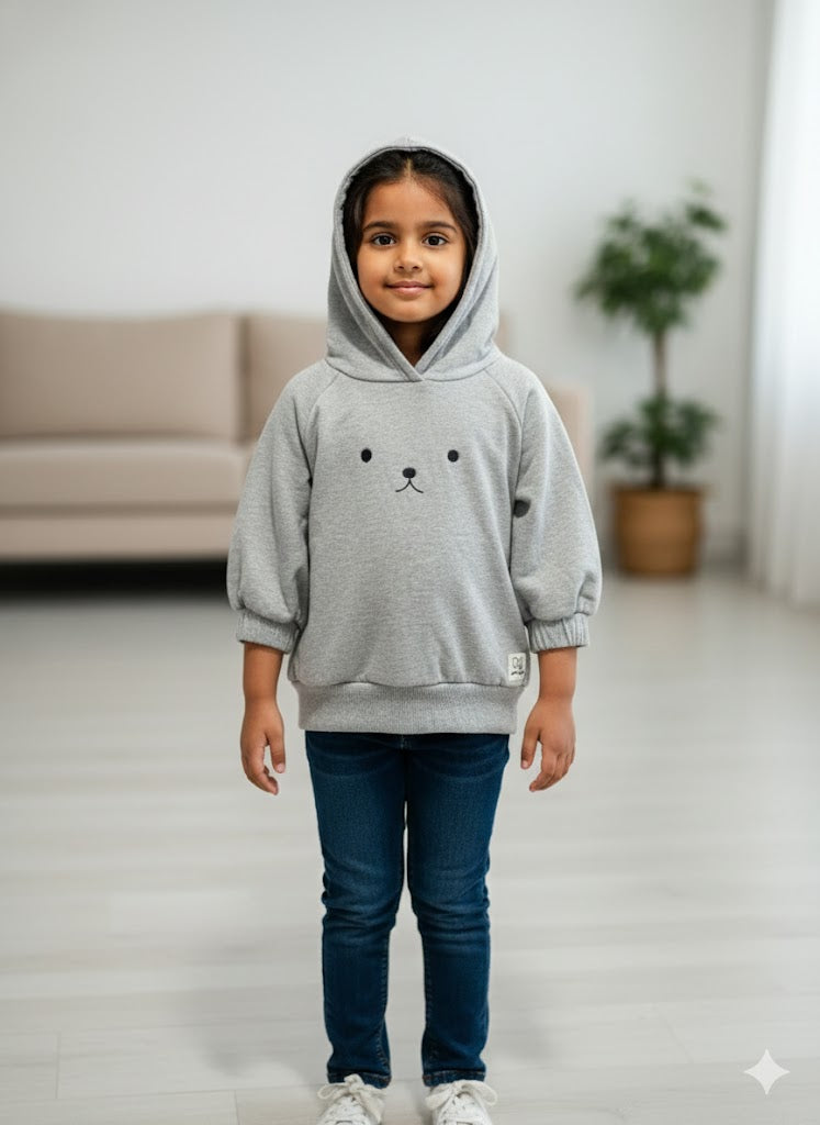 Girl's loop knit hoodie