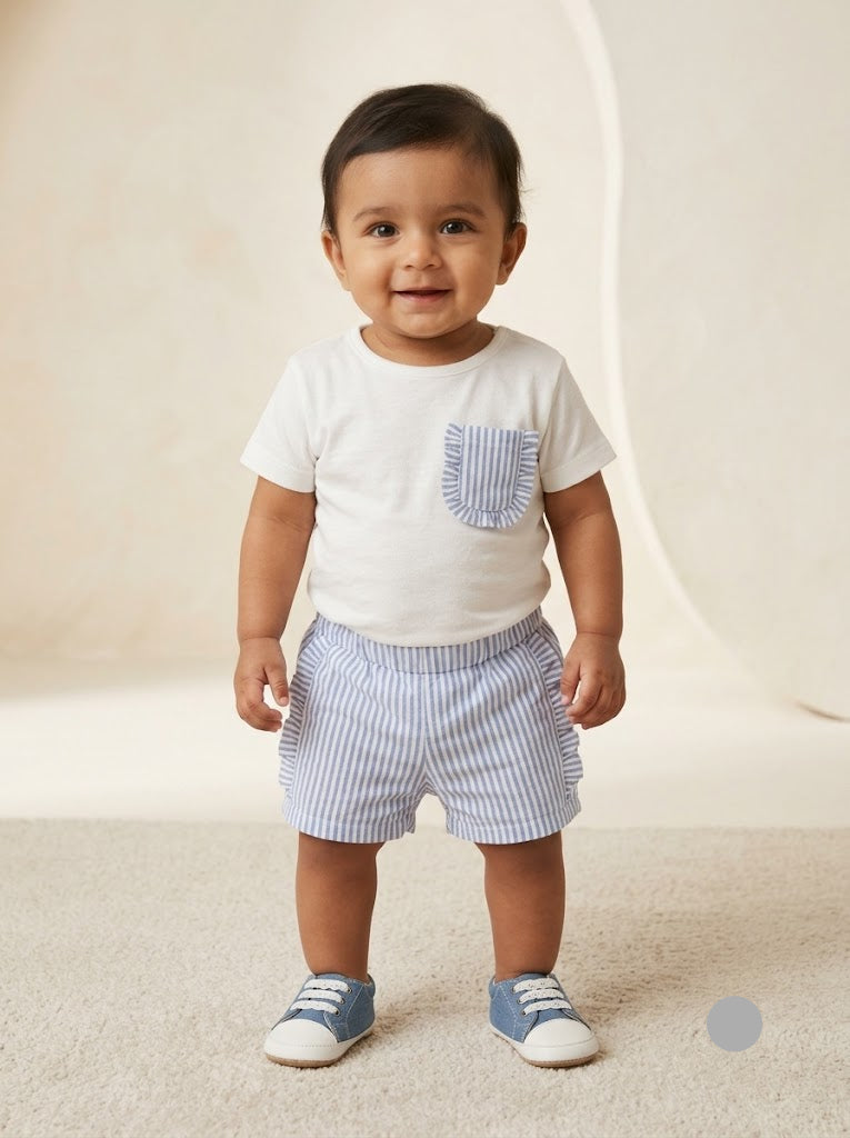 Girl Baby's short set - blue