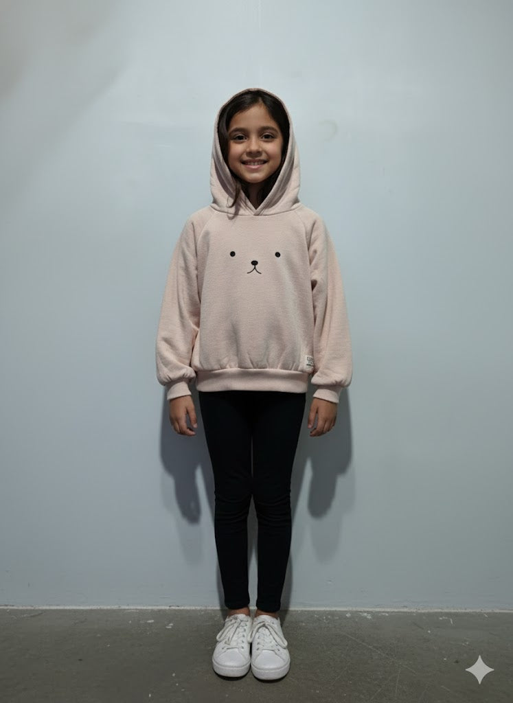 Girl's loop knit hoodie