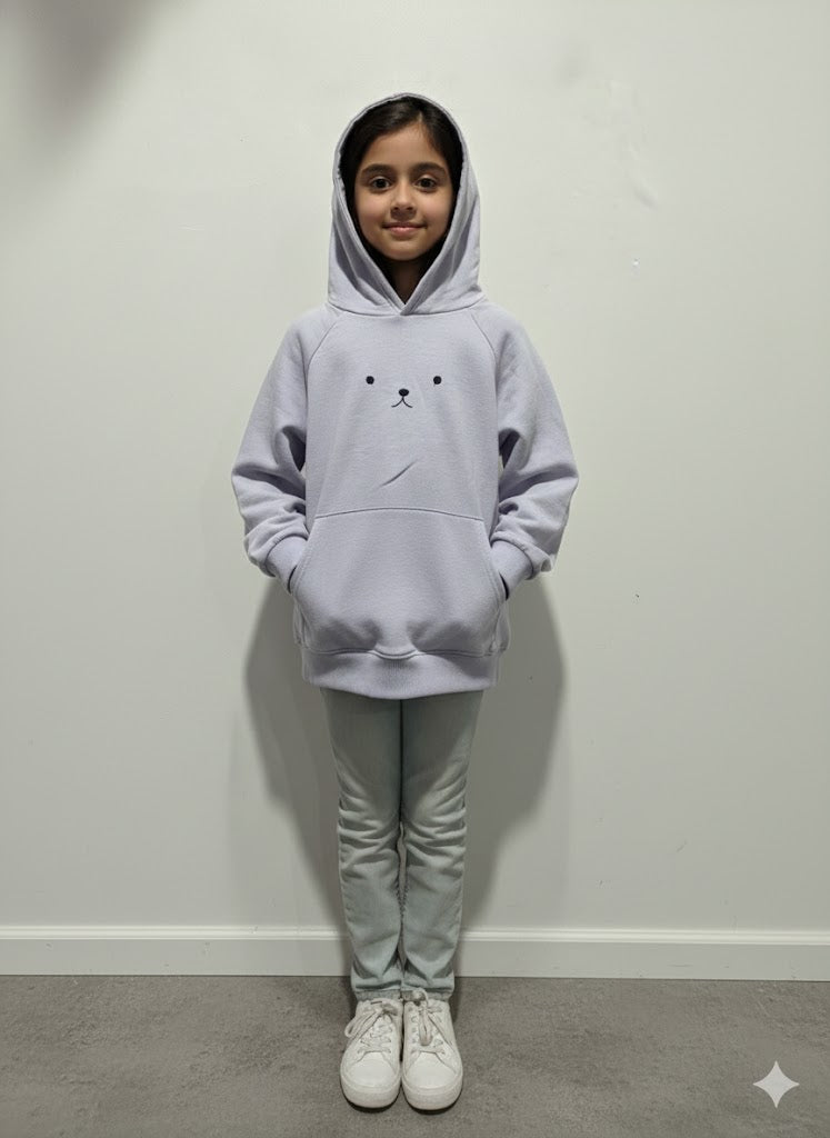 Girl's loop knit hoodie