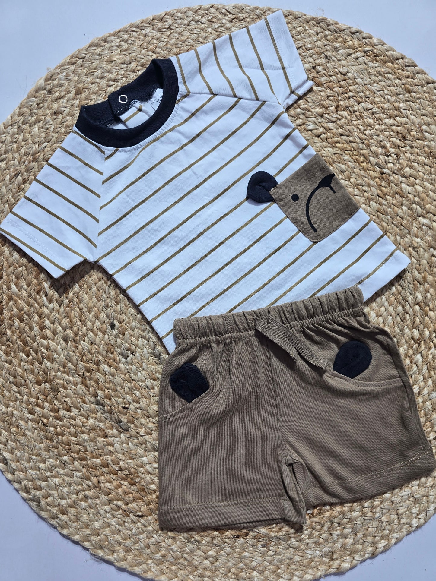 Baby's shorts set - b/doggy (3pcs set)