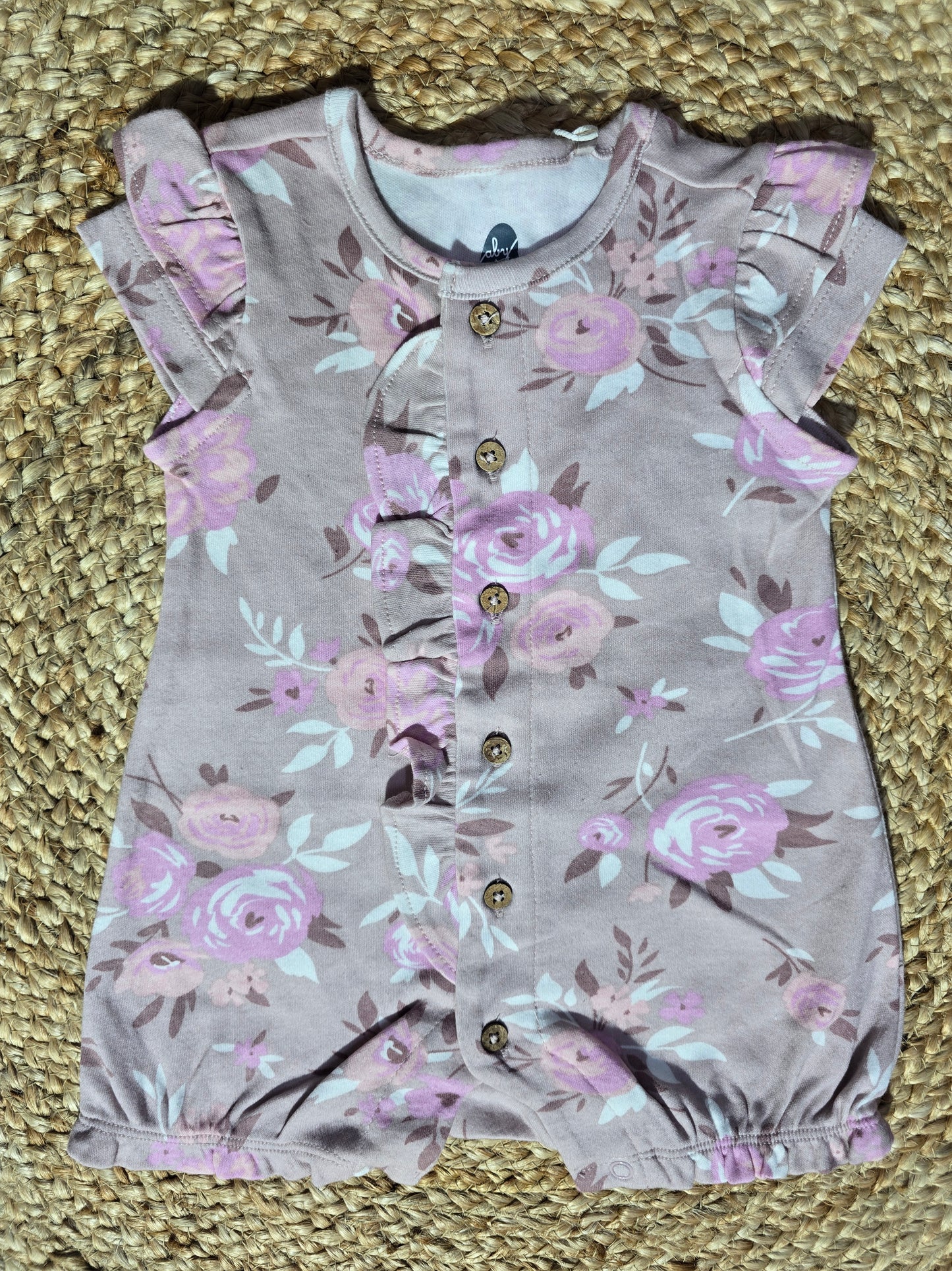 Soft Cotton Baby Half Jumpsuit Peach Rose Print Baby Sleepsuits & Jumpsuits