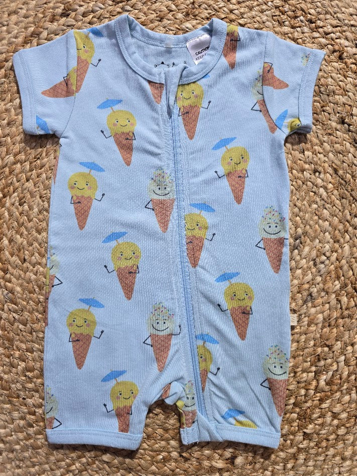 Baby's half jumpsuit - blue ice