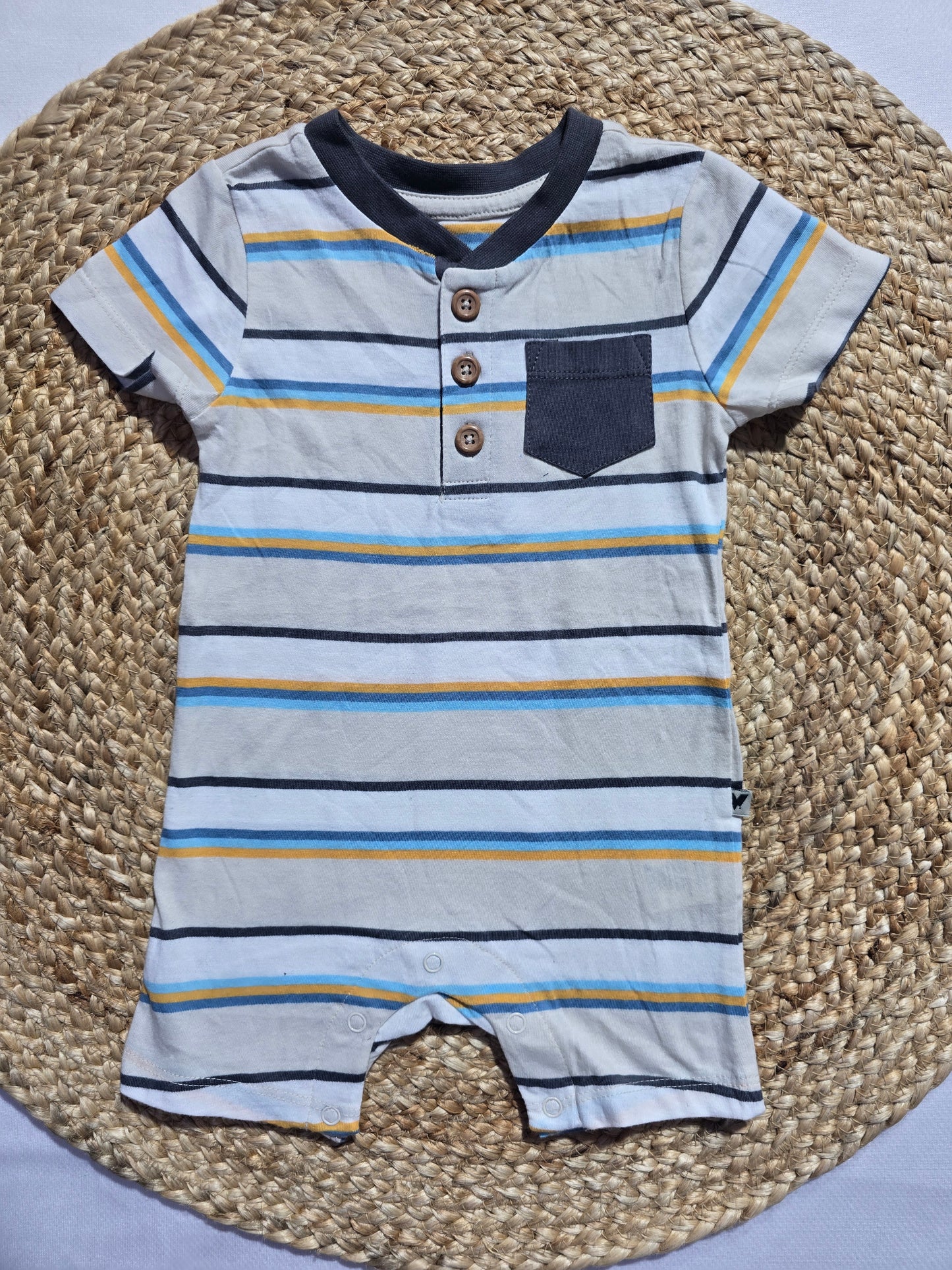 baby's half jumpsuit - colour stripes