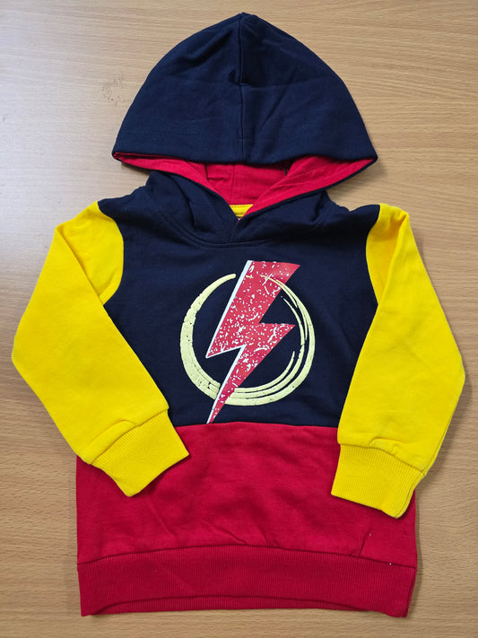 Baby's loop knit hoodie - red thunder