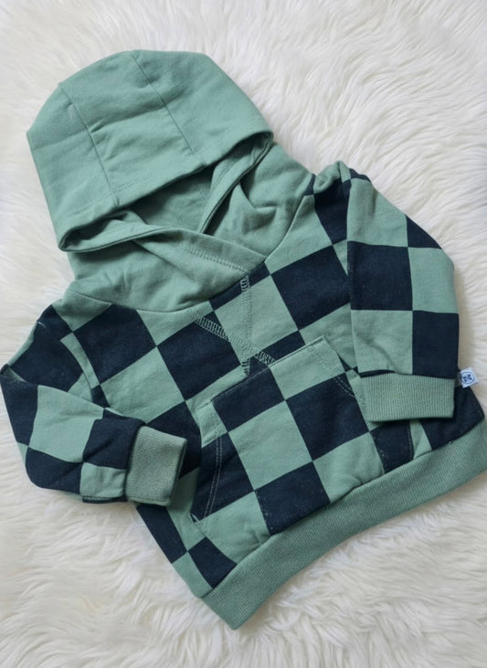 boy's Green Patch Hoodie