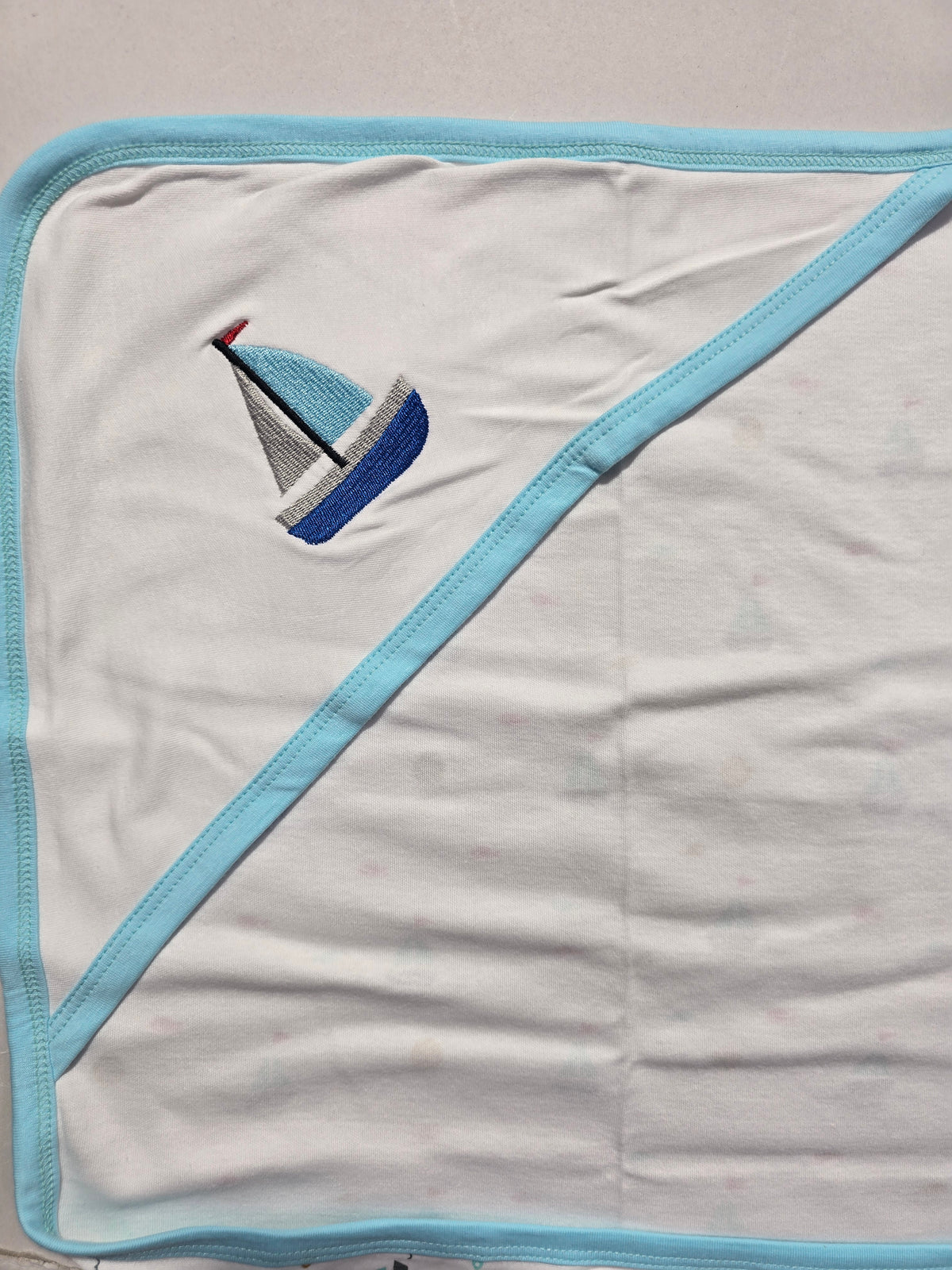 Baby's Hooded blanket - boat