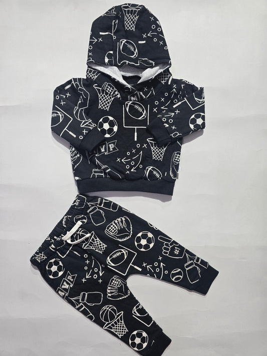 Baby's hoodie loop knit pant set - elements