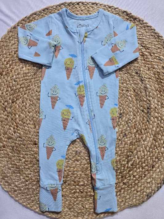 Baby's FS jumpsuit /sleepsuit - blue ice