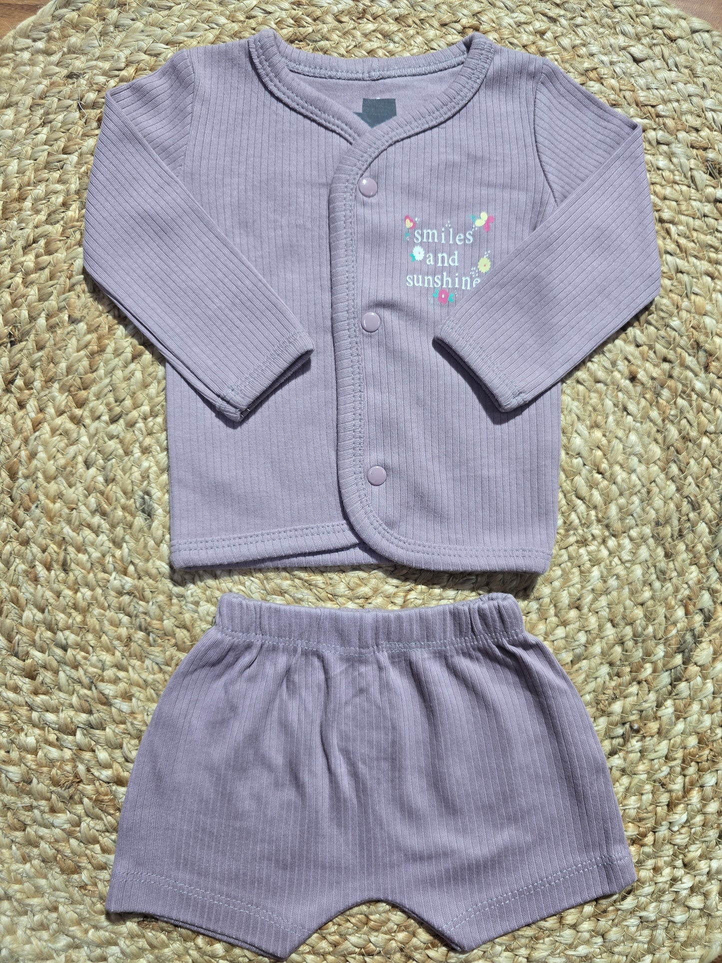Baby's FS jablas shorts set - peach smile