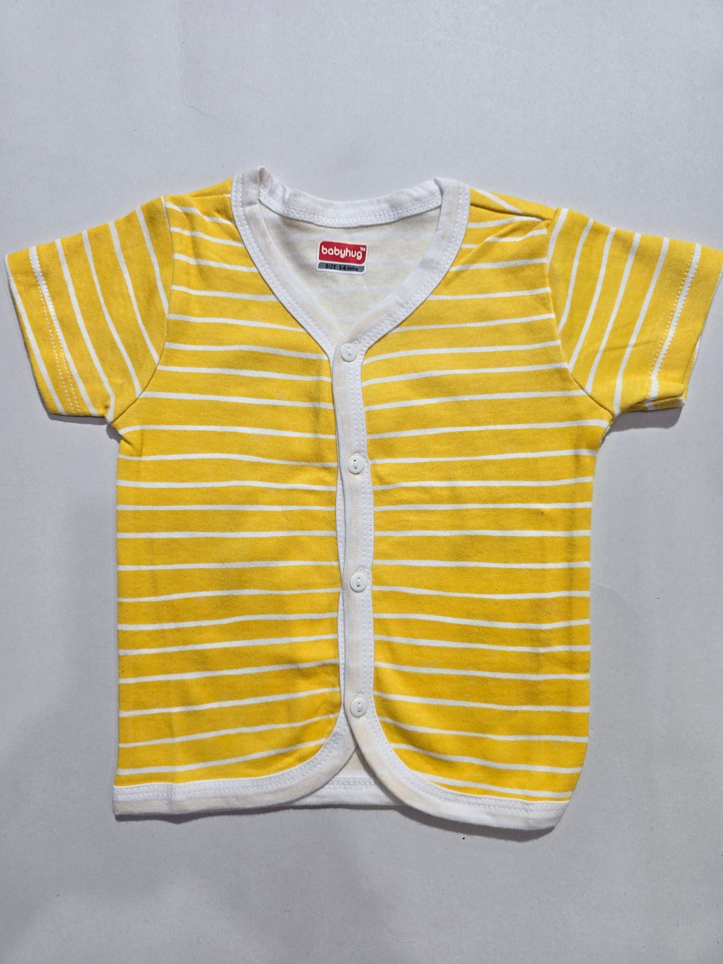 Baby's jabla top - strpies yellow