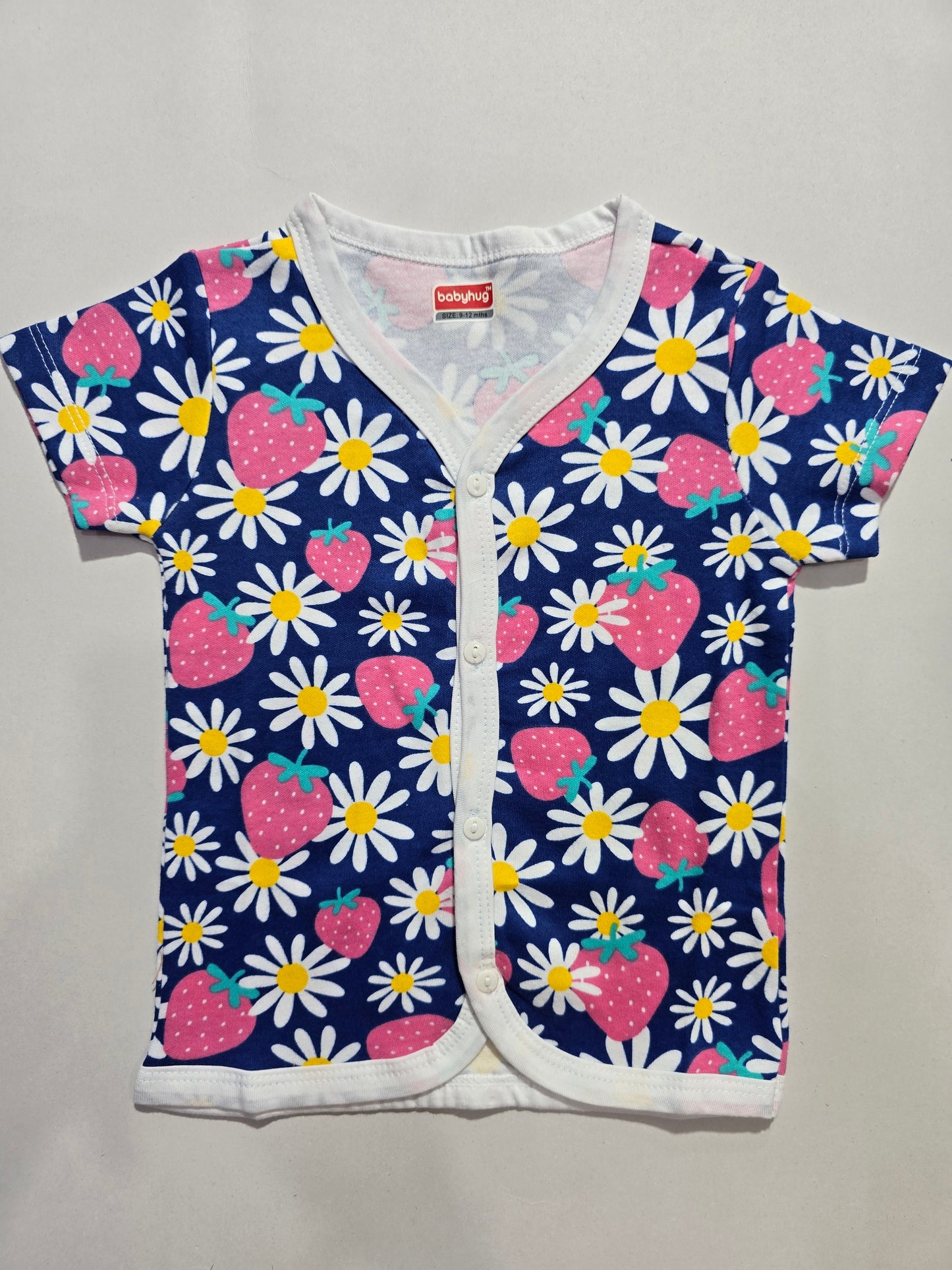 Baby's jabla top - navy blossoms