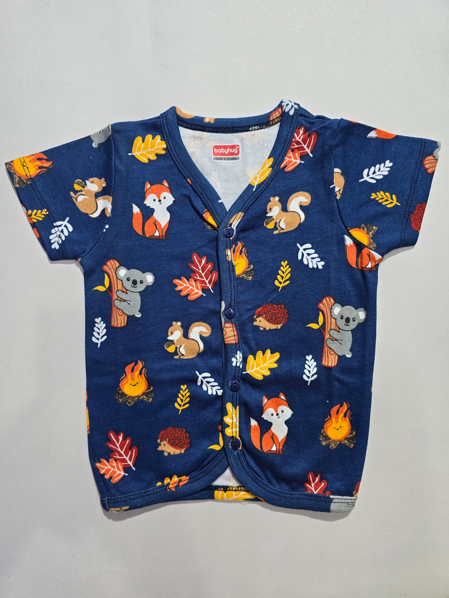 Baby's jabla top - navy animals