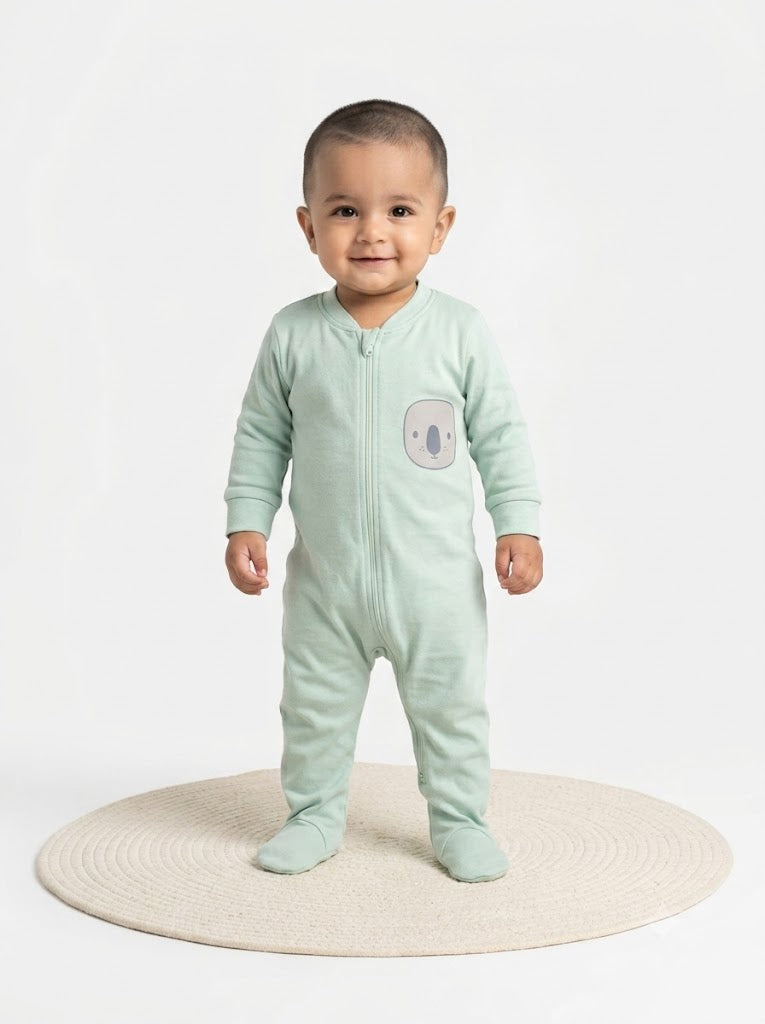 Baby's two-way zip FS jumpsuit with shoe - pista