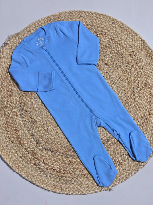 Baby's two way FS jumpsuit with shoe - l.blue