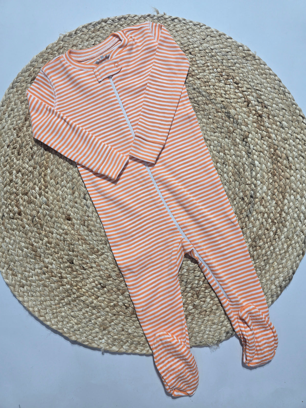 Baby's FS jumpsuit with shoe - stripe orange